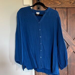 Chico's Blue Button-Up Blouse